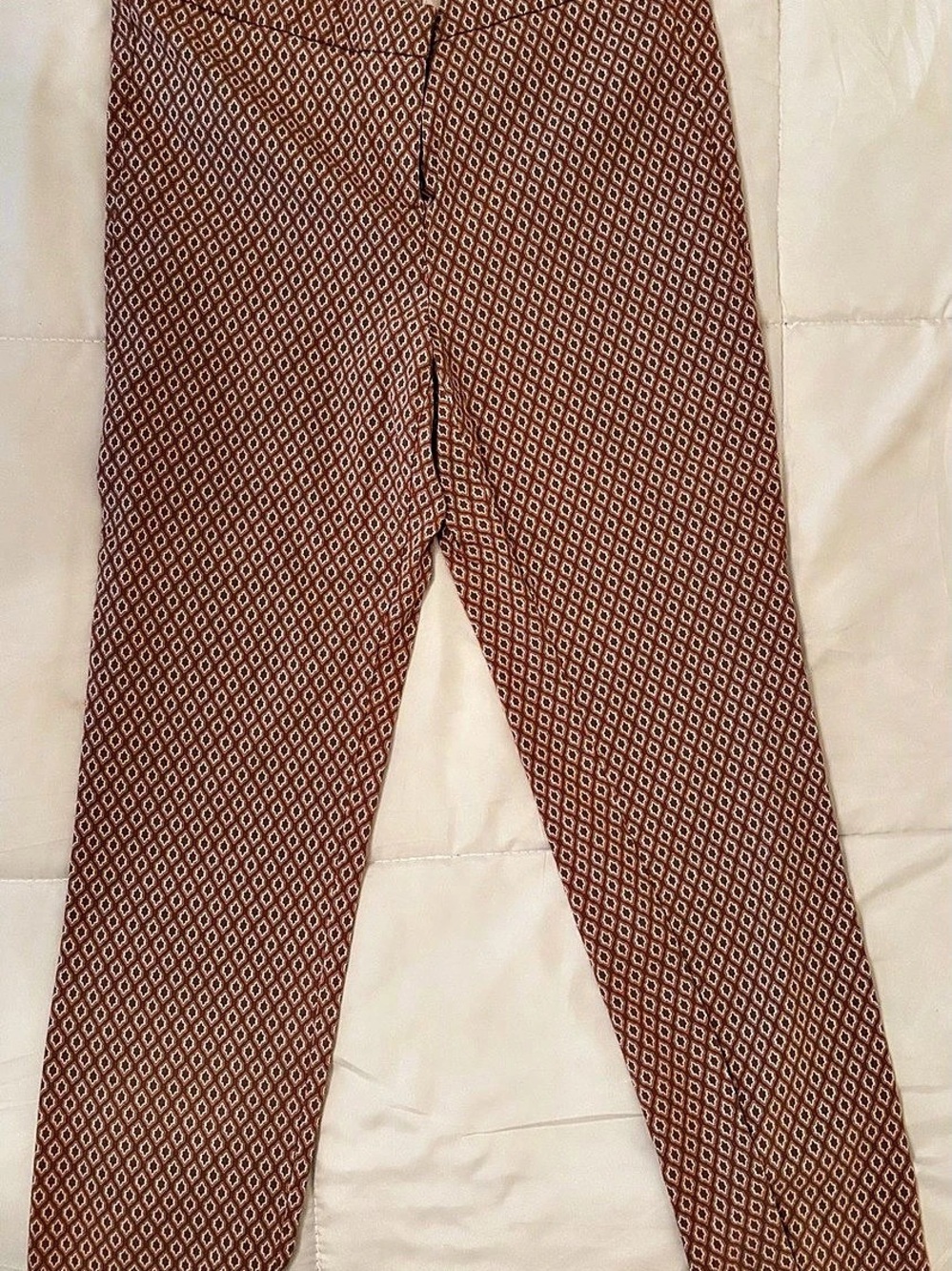 Adrienne Vittadini Women's Geometric Straight Leg Pants Size 10